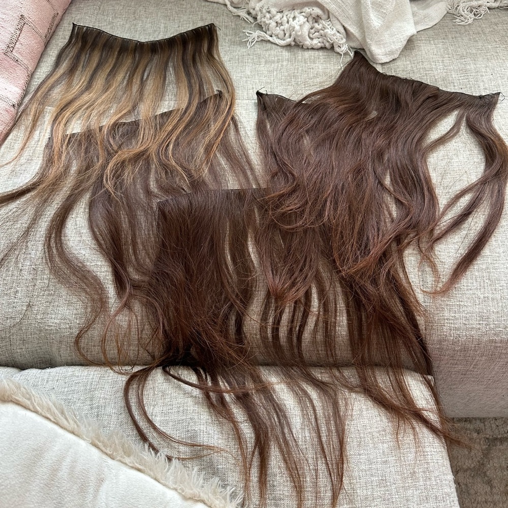 Hand sewn wefts 3 rows by covet and mane